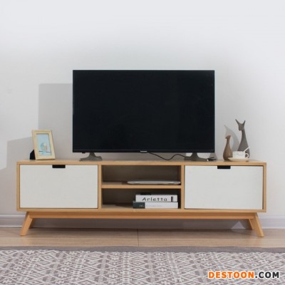 客厅北欧简易实木轻奢电视柜茶几组合欧式简约现代电视墙柜电视桌