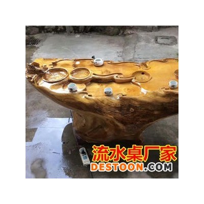 黄金樟根雕茶台 流水茶桌 黄金樟茶盘 金丝楠木根雕茶几