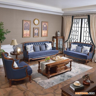 美式沙发  全实木真皮沙发   全屋定制  美珀家具  美式家具