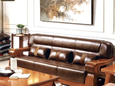 客厅休闲组合胡桃木实木茶几 现代简约时尚客厅沙发组合组合套装