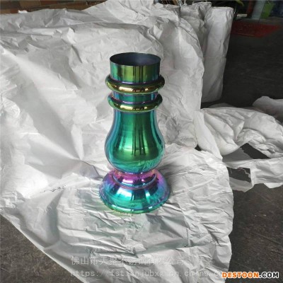 上海量贩式KTV茶几喇叭支撑柱宝石蓝七彩不锈钢花瓶柱超大口径