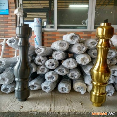 建筑装饰天聚不锈钢郑州酒吧卡座护栏用玫瑰金不锈钢葫芦柱 量贩式KTV茶几立柱喇叭