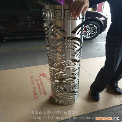 郑州不锈钢量贩式KTV茶几底座透光159直径圆管异型喇叭葫芦柱