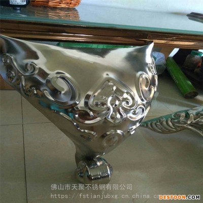 夜场家具不锈钢茶几用玫瑰金压花老虎腿欧式KTV茶几脚现货供应