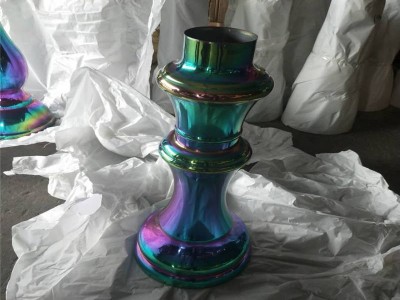 量贩式KTV包厢茶几柱发光KTV茶几脚镂空管异型喇叭管宝石蓝座图1