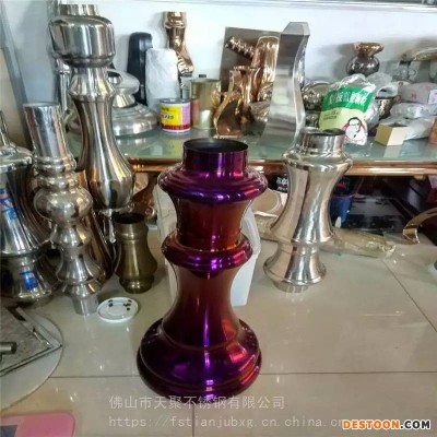 建筑装饰天聚不锈钢海南海口KTV家具厂用欧式压花不锈钢老虎腿茶几 吧台喇叭型支撑管