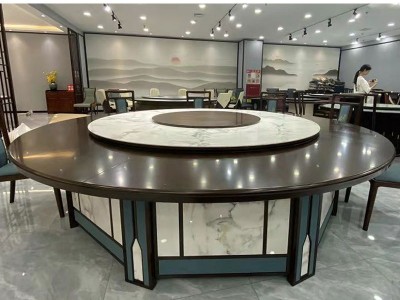 鑫兴餐饮家具厂家供应电动餐桌/酒店桌椅/火锅桌/新中式餐椅/酒店椅/沙发卡座可定制