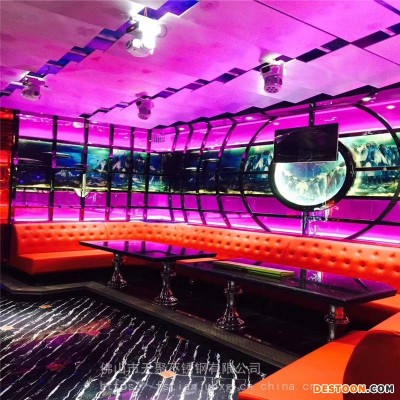 量贩式KTV不锈钢茶几立柱超大口径吧台喇叭管宝石蓝支撑柱