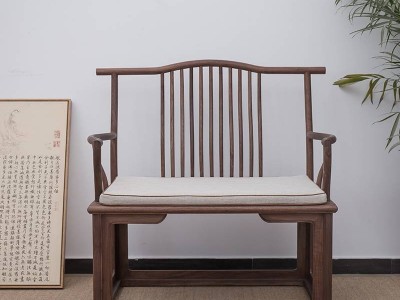 促销老榆木仿古新中式实木茶几圈椅免木漆烫蜡官帽桃心海棠直背椅图1