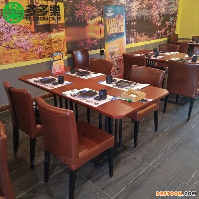 深圳厂家定做日式料理店复古餐桌时尚卡座沙发 主题餐厅桌椅
