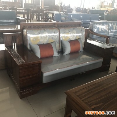 新中式沙发客厅现代简约整装别墅样板房实木布艺沙发组合家具定制