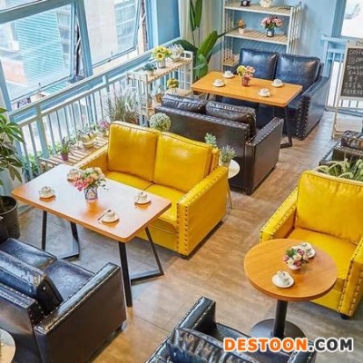 咖啡厅西餐厅沙发餐桌椅组合甜品奶茶快餐店桌椅酒吧茶楼卡座