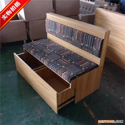 三明抽屉储物卡座沙发_日式寿司店家具