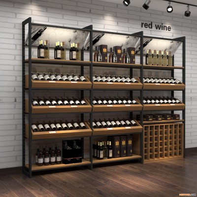 斜面灯箱红酒展示柜 超市酒柜 便利店酒柜 白酒柜