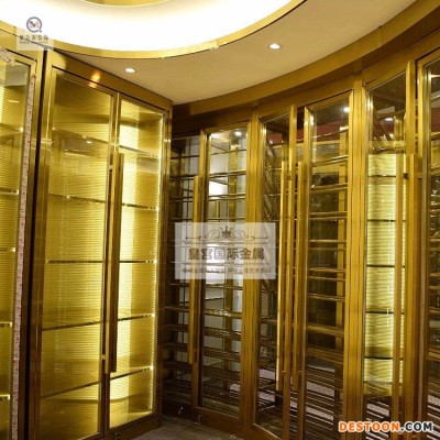 皇宫国际金属专注酒店别墅恒温恒湿酒窖设计 不锈钢恒温酒柜 酒架 珠宝柜展示柜定制厂家H017