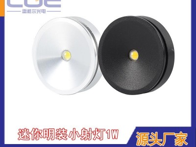 迷你射灯1WLED橱柜灯酒柜灯超薄天花筒灯单头黑色银色