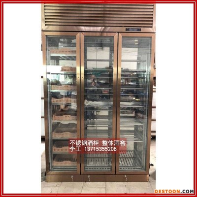 格瑞鑫深圳定制酒窖不锈钢恒温酒柜葡萄酒恒温酒柜酒店酒吧不锈钢酒水展示柜工厂直销