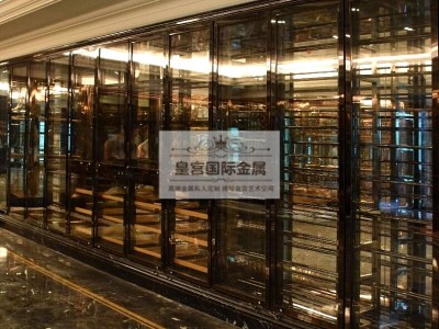 皇宫国际金属广东 工程专家 别墅不锈钢酒柜 酒店屏风酒架家庭不锈钢酒架 珠宝柜 艺术屏风H0088