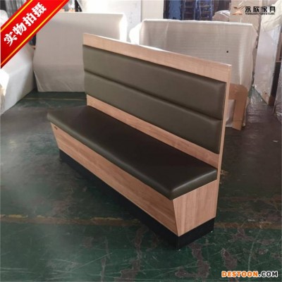 孝感麻辣烫店卡座沙发_简约板式快餐厅家具