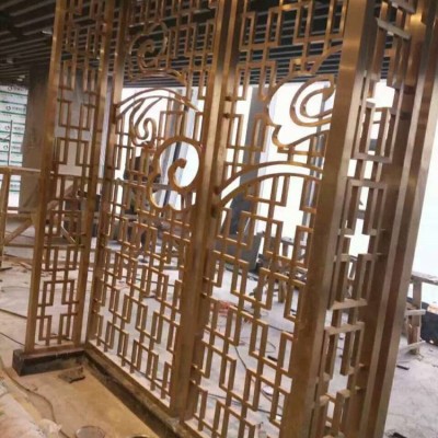 阳江广东不锈钢屏风厂家不锈钢酒柜价格新中式不锈钢屏风