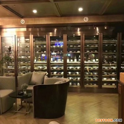 钛科304不锈钢红酒柜架恒温酒柜酒店别墅会所不锈钢酒柜设计