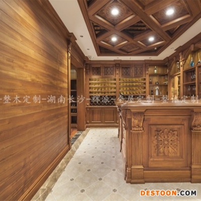 长沙原木家具定制品牌 原木酒柜 推拉门定制发展趋势