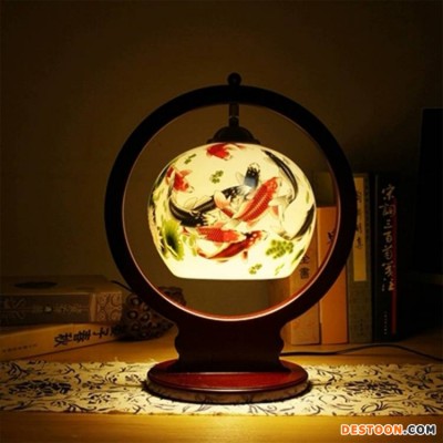景德镇陶瓷圆形灯罩灯罩外壳床头柜灯