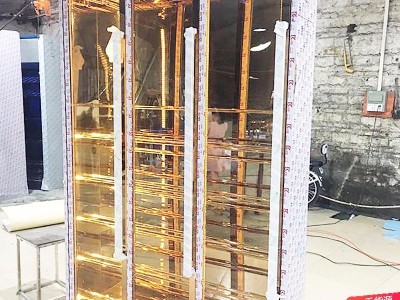 皇宫国际金属广东 十年专注 家装拉丝玫瑰金 镜面黑钛酒柜酒架 玄关隔断 铝雕屏风H0088