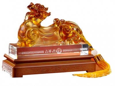 合肥桌面摆件批发团购定制-琉璃工艺品桌面案头摆件吉祥兴旺家居酒柜办公室装饰馈赠礼品