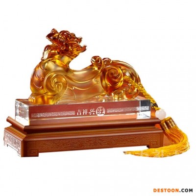 合肥桌面摆件批发团购定制-琉璃工艺品桌面案头摆件吉祥兴旺家居酒柜办公室装饰馈赠礼品