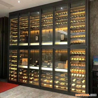 钛科不锈钢恒温酒柜异形酒柜红酒架加工定做厂家