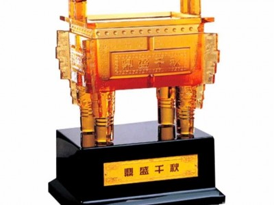 合肥桌面摆件批发团购定制- 琉璃工艺品摆件鼎盛千秋家居酒柜办公室桌面装饰礼品琉璃鼎