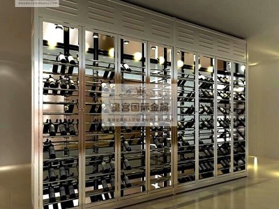 皇宫国际金属佛山 生产厂家 家装拉丝玫瑰金 镜面黑钛酒柜酒架 玄关隔断 简约屏风H0088