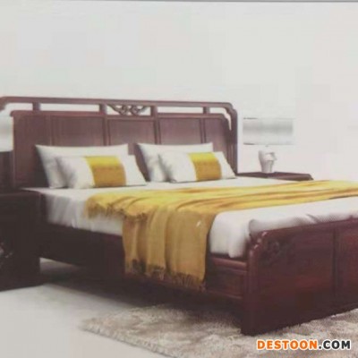 红木床1.8米非洲酸枝木大床床头柜新中式双人床仿古实木床