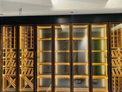 不锈钢酒柜 不锈钢恒温酒柜 304玫瑰金红酒柜图1