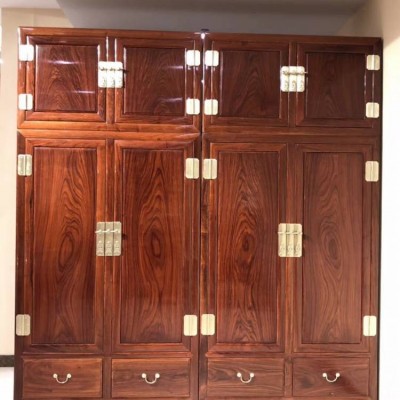 中山花梨木红木1.8米四门衣柜三门衣柜厂家一套价格