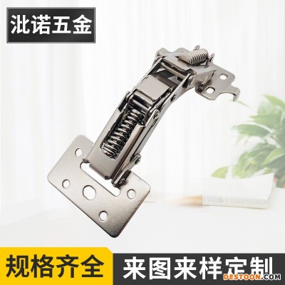 双弹簧房车卡车阻尼吊柜桥式弹子铰链 152度橱柜衣柜免开孔合页
