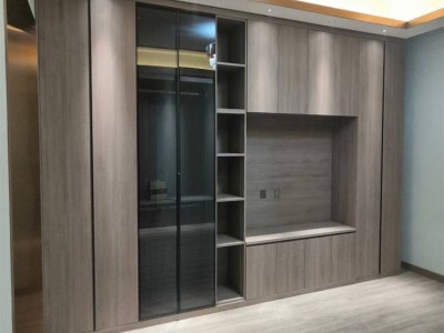 欧松板OSB板材轻奢简约家具 整体衣柜环保无醛 可定做图1