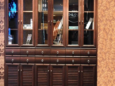 专业定制书房家具金丝樱桃色组合书柜 直销简约现代板木书柜