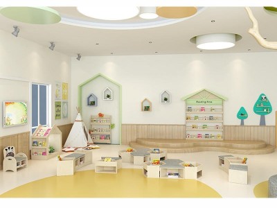 幼儿园家具_实木阅读书架_造型书架-绿森堡厂家直销图1