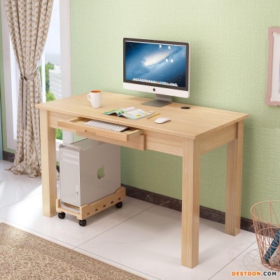 实木书桌书架组合简约家用书柜一体学生卧室多功能写字电脑台式桌