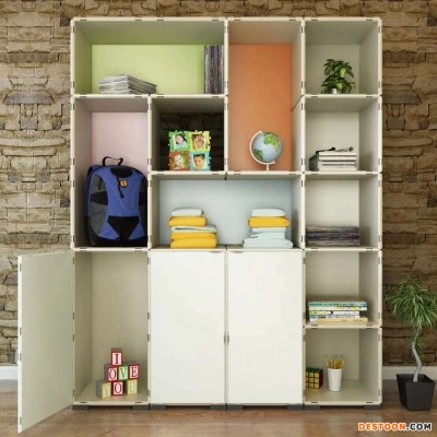 ABS塑料组合柜 家庭塑料收纳柜 模快化DIY置物架 拼接abs格子柜 儿童塑料书柜