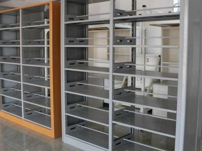 钢制书架 双面图书架 家用办公式木护板书架 书架厂家