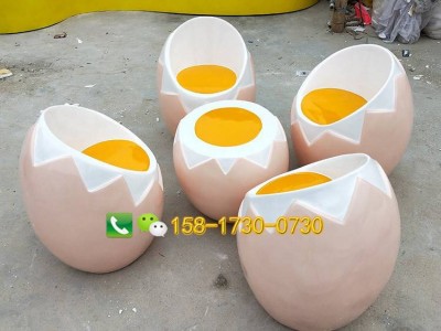 玻璃钢鸡蛋造型休闲椅时尚简约商场广场坐凳创意组合儿童坐凳定制