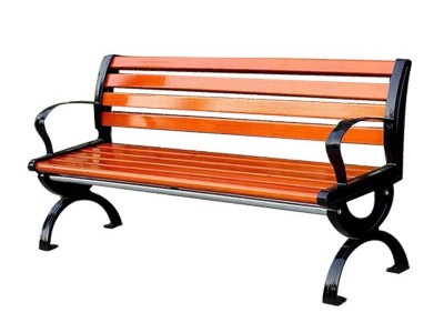 木塑公园椅 户外长条椅子 防腐实木长凳 休闲椅铸铝有靠背座椅