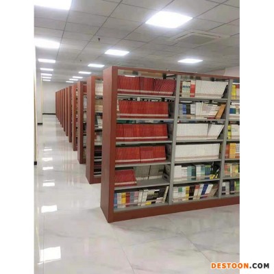 单面钢制书架钢制书架 钢制多层组合书架  图书馆钢木书架 利德