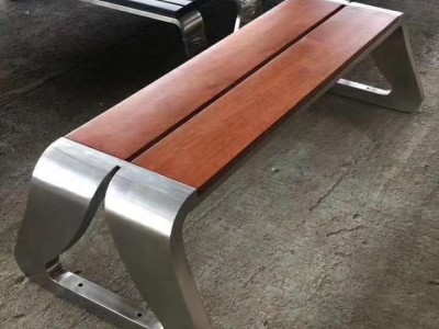 户外休闲椅 沐荷厂家批发 全铝公园椅  不锈钢休息椅 平凳 长条凳图1