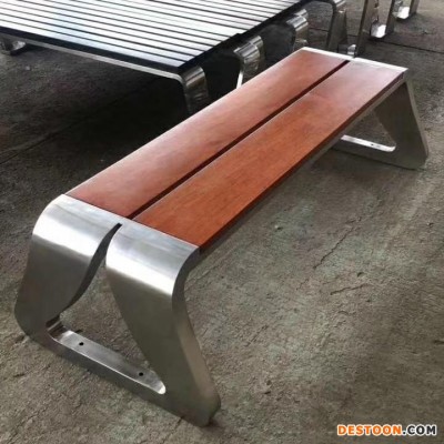 户外休闲椅 沐荷厂家批发 全铝公园椅  不锈钢休息椅 平凳 长条凳