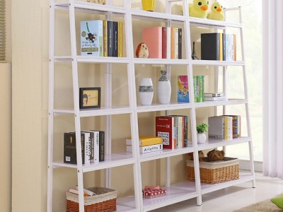 简约现代货架阅览室图书展示架斜款钢木书架 自由组合置物架批发