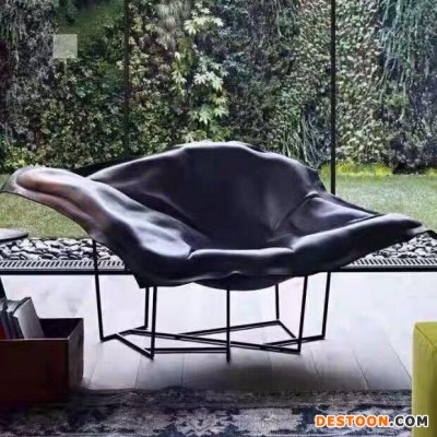 简约现代金属休闲座椅家用懒人客厅阳台躺椅创意意大名师设计沙发椅意雨桐玻璃钢休闲椅